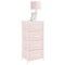 mDesign Tall Dresser Storage Tower Stand with 4 Fabric Drawers
